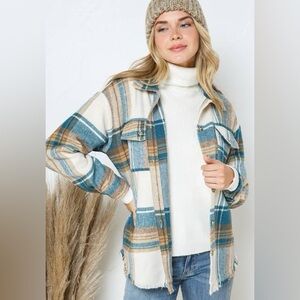 Plaid Button-Up Jacket